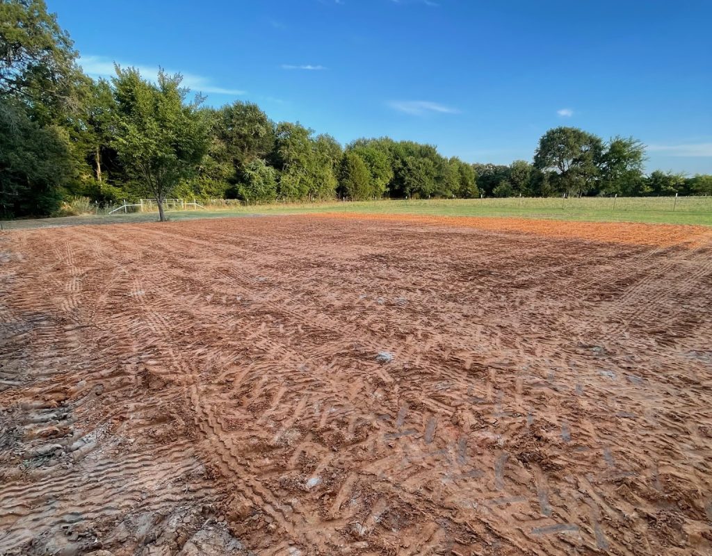 Land clearing equipment preparing property site in Mabank, TX